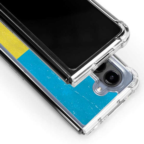 Ukraine Flag Distressed Galaxy Z Fold5 5G Clear Case